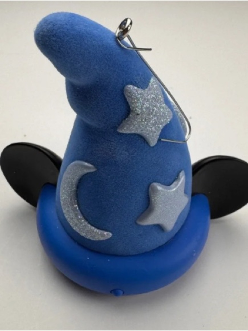 Blue Wizard Hat Holiday Ornament with Silver Stars and Moon